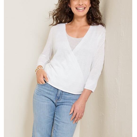 Tommy Bahama Women's White Addison Beach Linen Blend Cardigan Size S - Picture 1 of 9